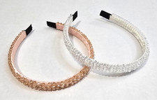 Trendy Women's Crystal Fashion Hair Headband - Choose from Orange, Green or Gray
