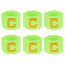 Soccer Captain Armband, Elastic Football Armband 6 Pack Fluorescent Green