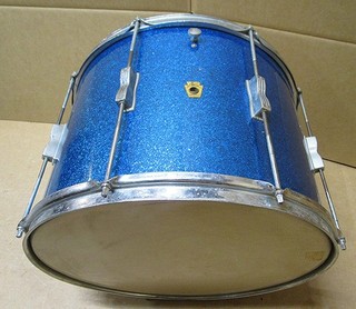 Vintage 1961 Ludwig 17x12 Blue Sparkle Tom !Nice Drum! !No Reserve Auction