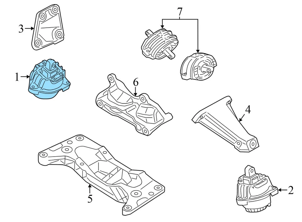 BMW 760LI 2010-2015 - Motor derecho/montaje del motor 6797184 Foto 4 de 4