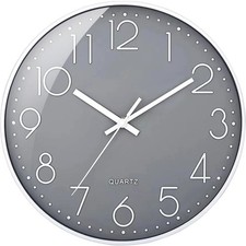 Wall Clock Non-Ticking Silent Battery Operated Round Wall Clock Modern