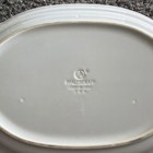 Pfaltzgraff Gazebo Blue rim Oval Platter Scalloped Edge 15 X 10.25"  blue tint — photo 5