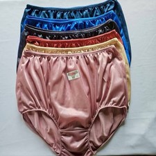 6 PCS Panties Hip 42-48 Inch Double Nylon Crotch Slippery Briefs Vintage Granny
