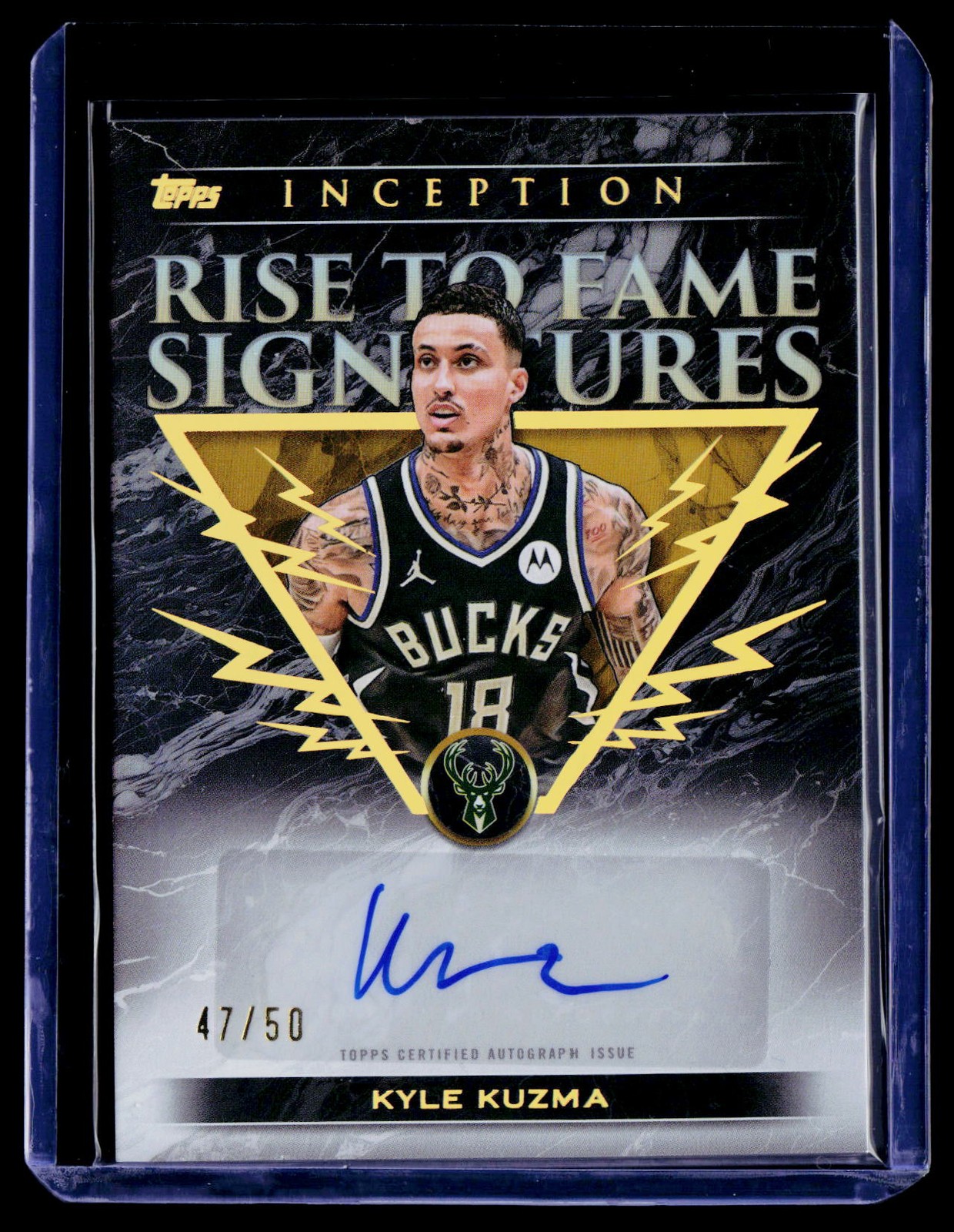 2025-26 Topps Inception #RF-KK Kyle Kuzma Rise To Fame Signatures /50