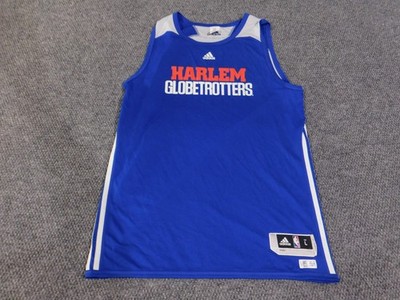 Harlem Globetrotters Jersey Mens Large Blue White Basketball