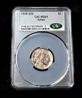 1938 D/D 5c Buffalo Nickel - CAC MS64 Repunched Mint Mark