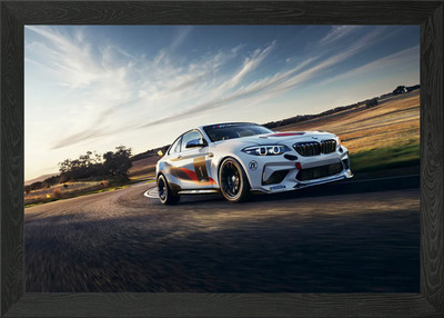 BMW M2 CS Racing Car Framed Wall Art Poster Canvas Print Picture