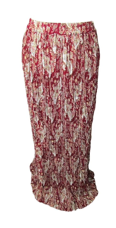 Maxi Falda Y2k M Paisly Plisados Borgoña Melocotón Marrón Capricho Hadas Gótico Foto 3 de 4