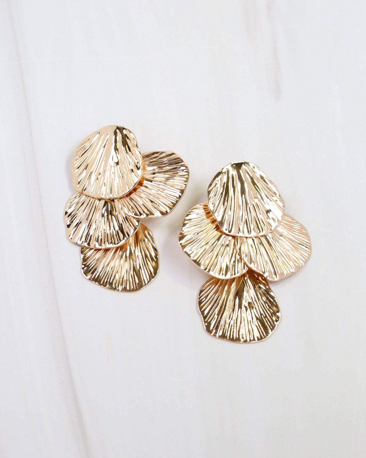 Caroline Hill WR Gold Genoa Petal Chandelier Earring