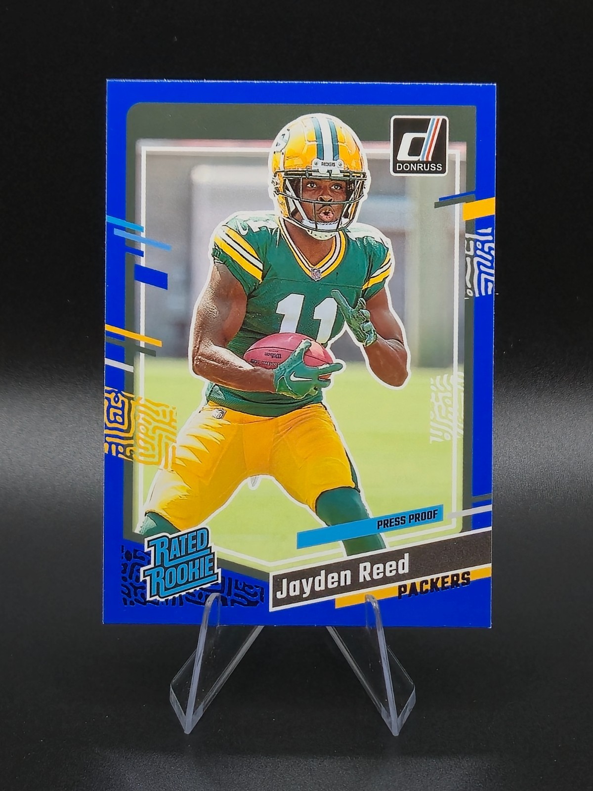 2023 Donruss Press Proof Blue #334 Jayden Reed RR! Packers