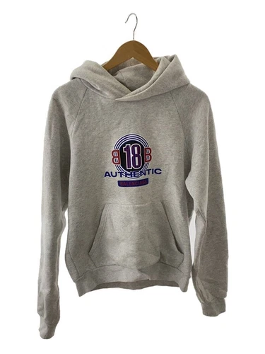 BALENCIAGA Felpa con Cappuccio 18SS Macchiato S Cotone Grigio Stampa Usata