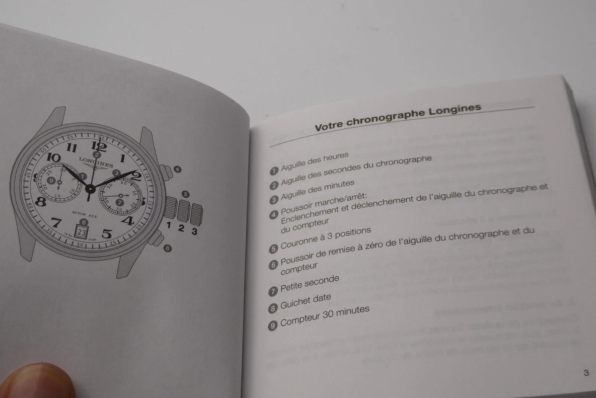 Longines instructions for use booklet cal. L651