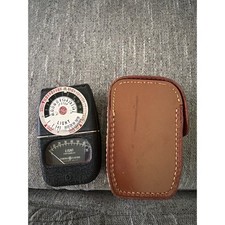 Vintage General Electric Exposure Meter Type DW-68 with Leather Case GE Black