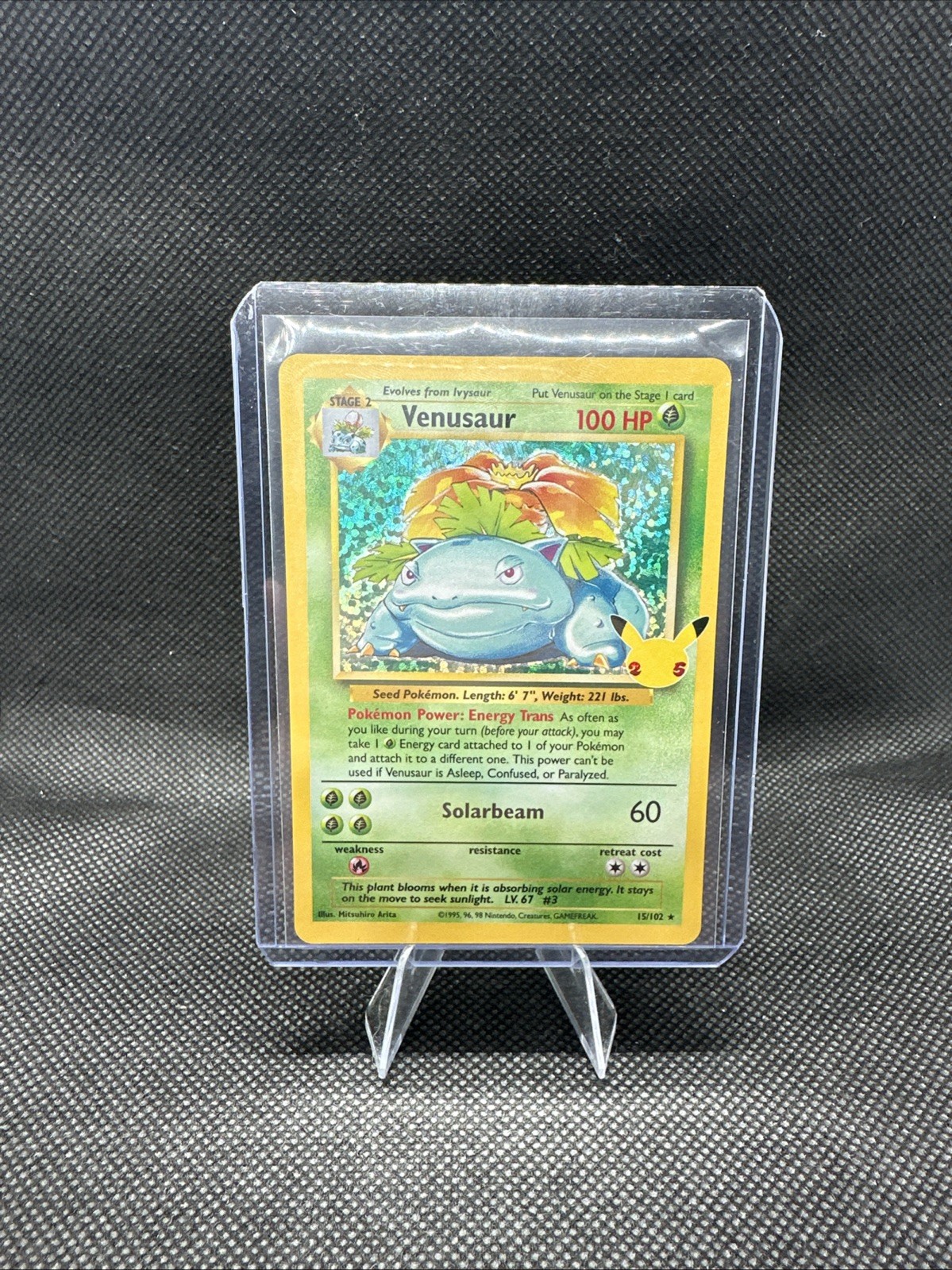 Pokemon TCG Venusaur Holo Rare Card 15/102 Celebrations 25th Anniversary Edition