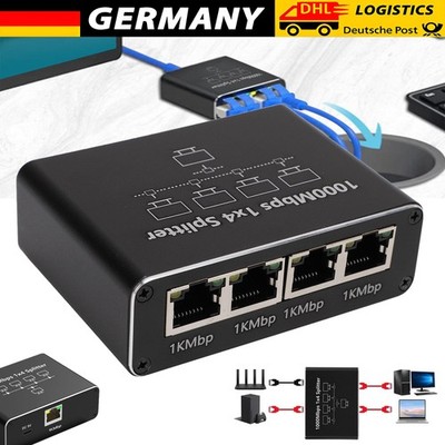 4-Port RJ45 Gigabit Ethernet LAN 1 Auf 4 1000Mbps Ethernet Splitter LAN Switch -