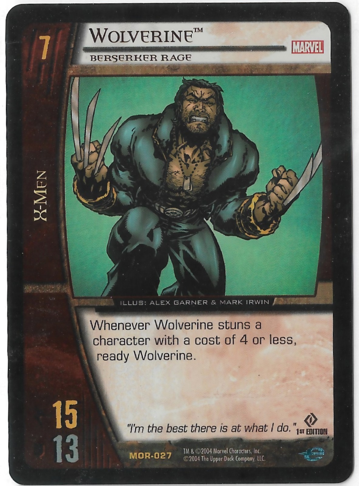 2004 Marvel Vs System #MOR-027 Wolverine Holo 1st Edition NM