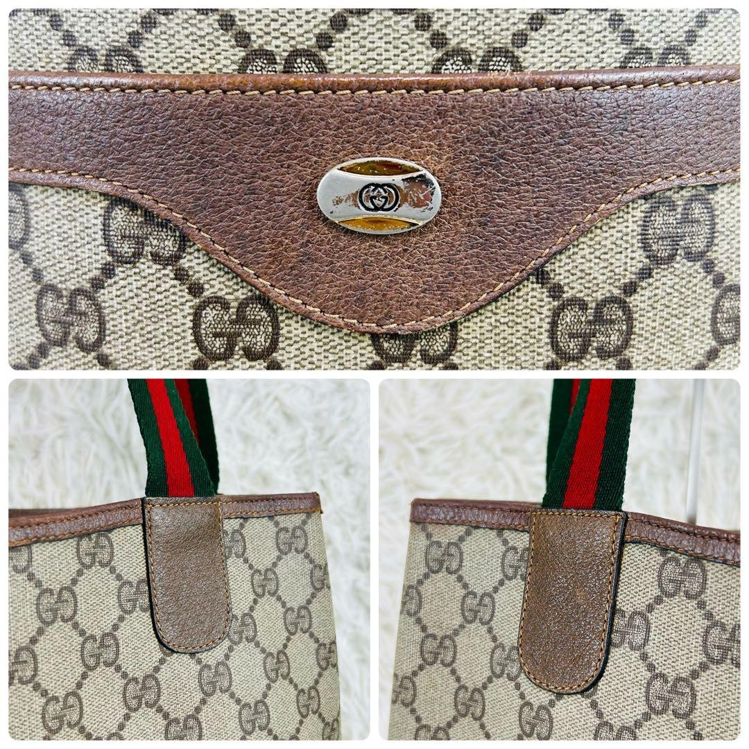 GUCCI Old Gucci Tote Bag Sherry Line GG Supreme Paper Tag From Japan Authentic thumbnail 21