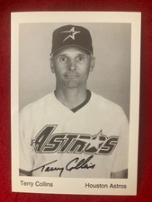 Terry Collins Houston Astros Team Issued SIGNED Autograph Photo Postcard Card