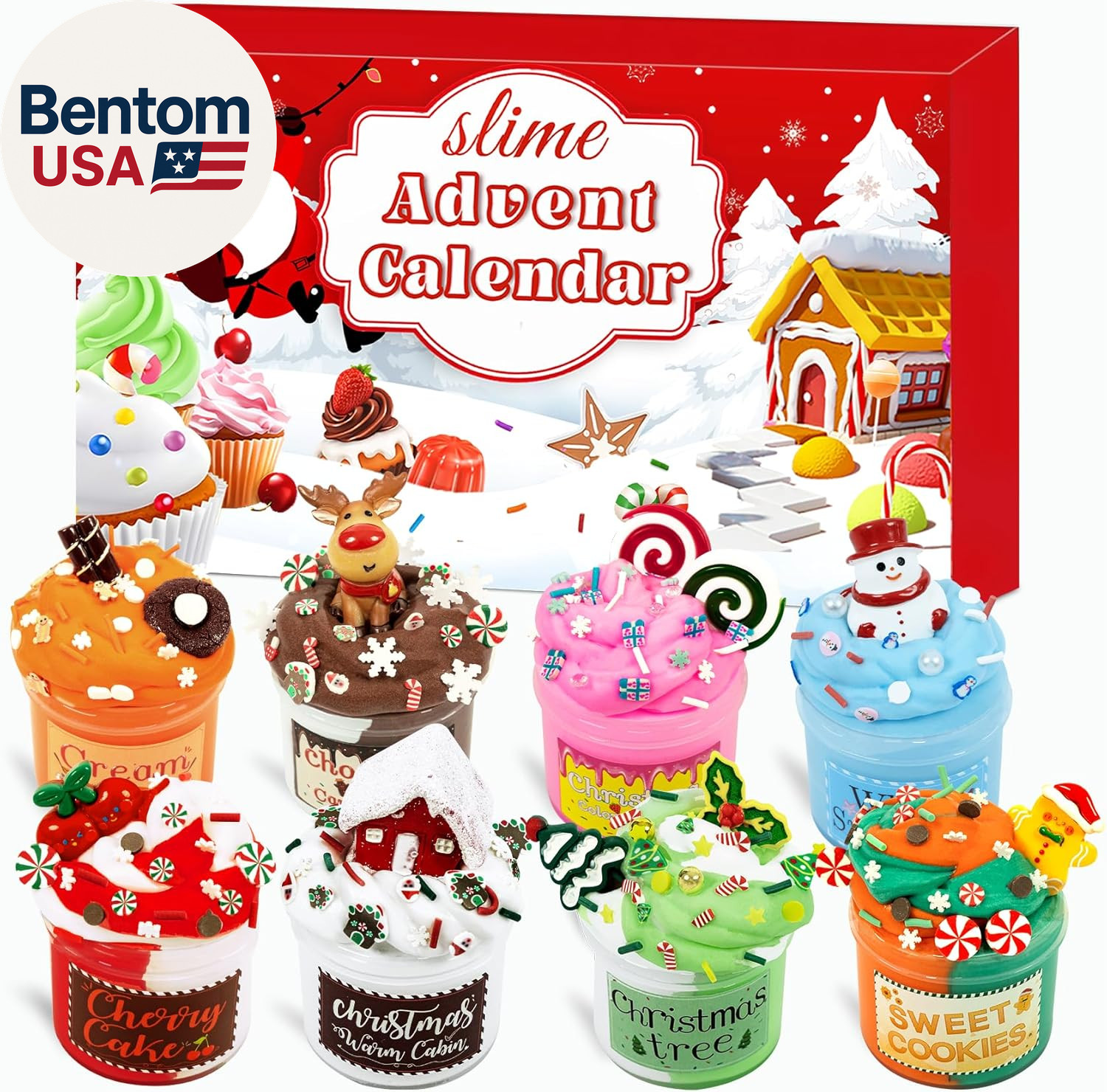 Christmas Slime Advent Calendar 2025, Christmas Countdown Calendar 24 Days of DI