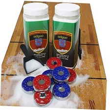 Shuffleboard Pucks w/ 2 Cans Shuffleboard Wax, Mini Medium Speed 2 1/8 53 RB