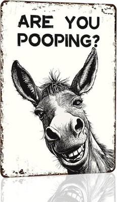 Tin Metal Signs Home Décor Funny Donkey Are You Pooping Vintage Signs Retro Alum