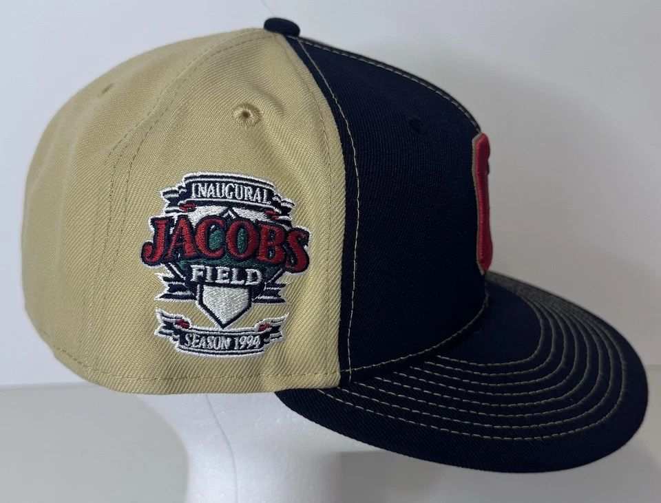 NEW ERA 59fifty Cleveland Indians Jacobs Inaugural Field Patch Fitted Hat 7 1/2 - Image 2 of 4