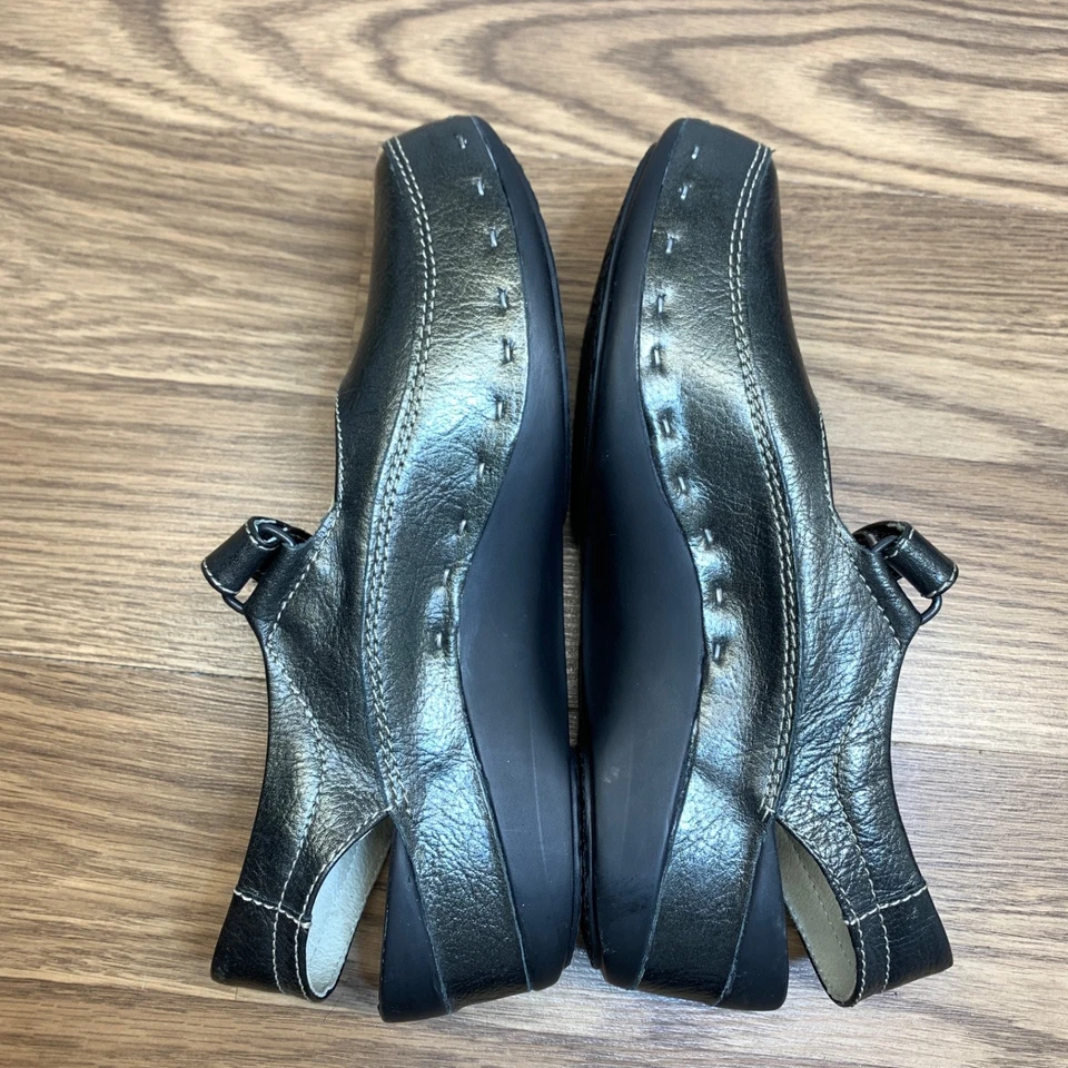 Wolky Strap Cloggy Mary Jane Comfort Walking Shoes Pewter Leather Womens Size 40 - Image 2 of 4