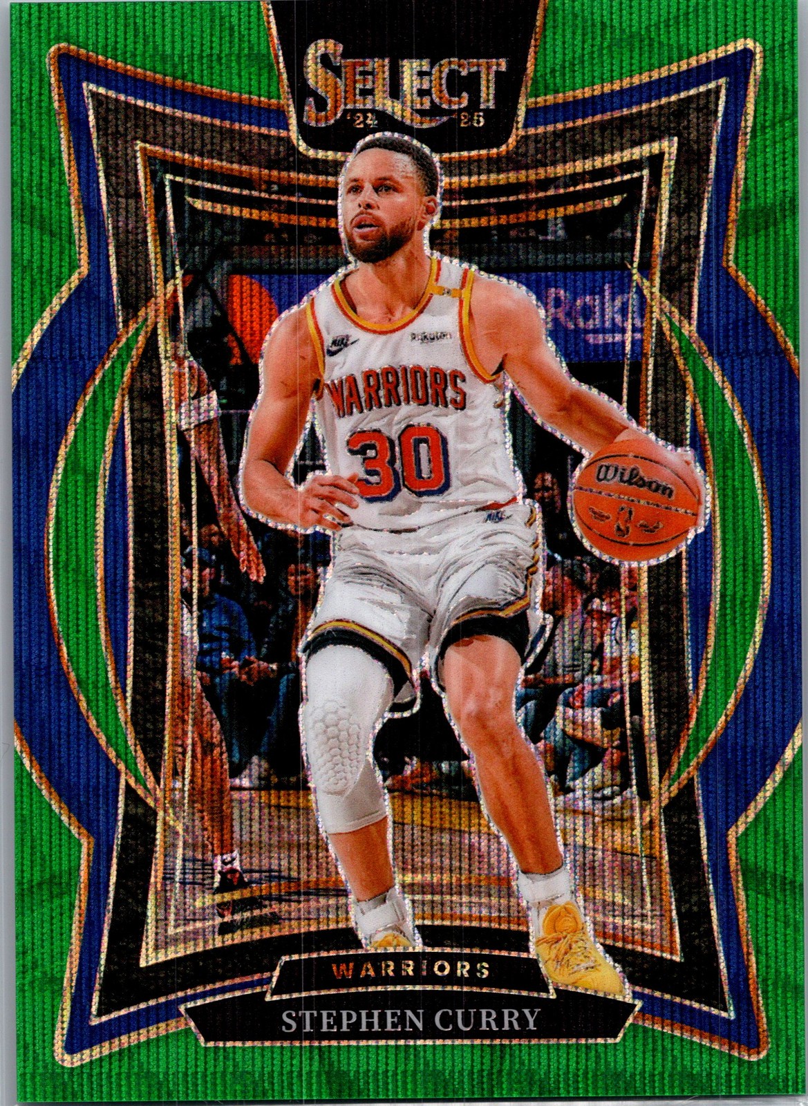 2024-25 Panini Select #7 Stephen Curry Green Wave Prizm #/50