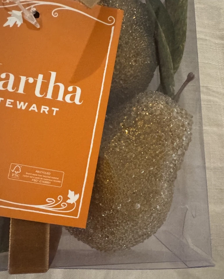 Martha Stewart искусственного сахара покрытый груши (6) золото бисером осени новый - Изображение 4 из 4