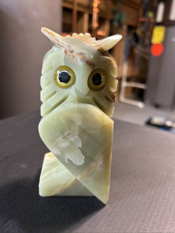 JADE OWL   Carved Statue. Unique. Stone.
