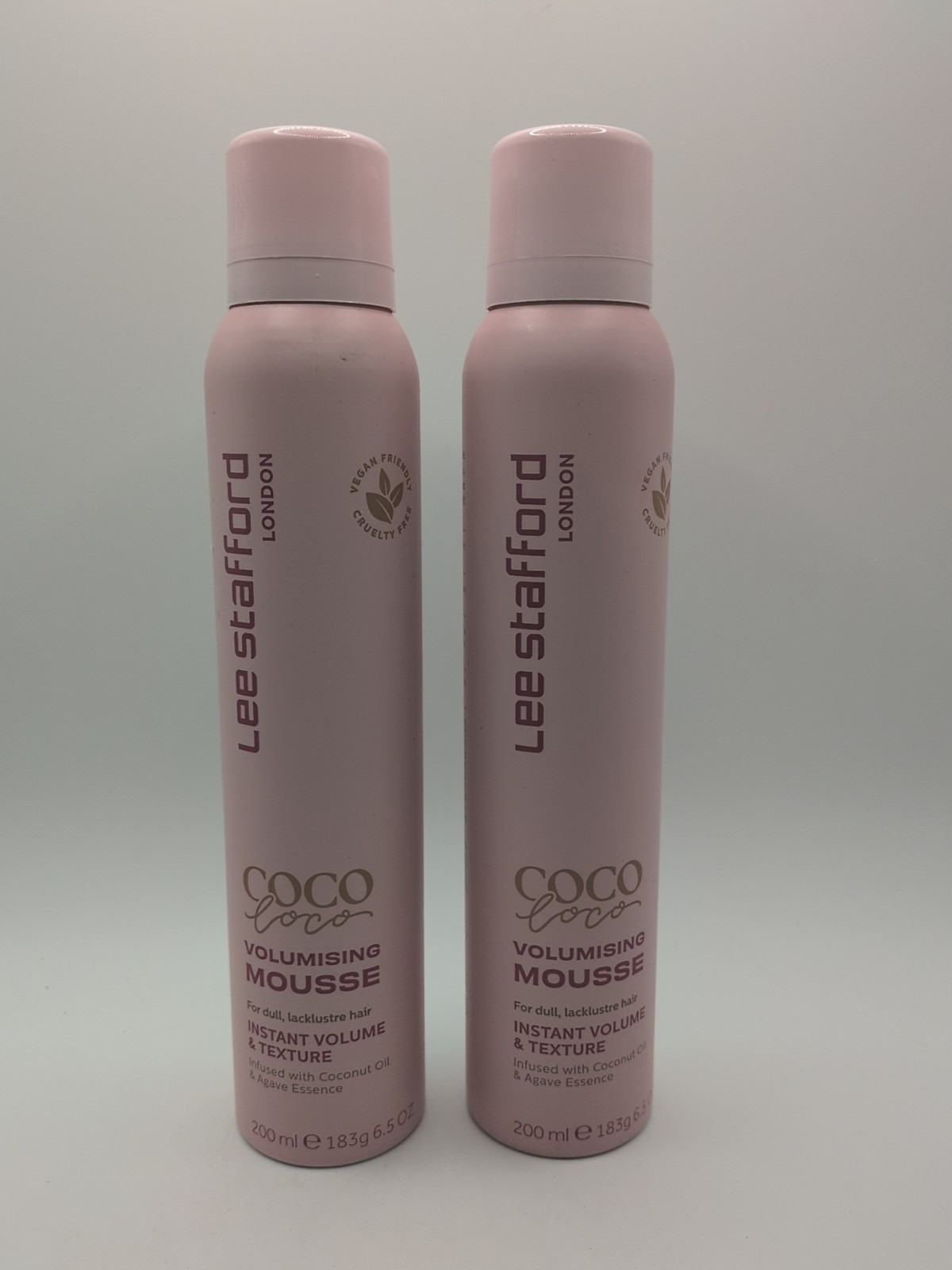 2 X Lee Stafford Coco Loco Coconut  Volumising Mousse With Agave 200ml