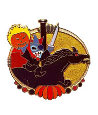 Disneyland Hong Kong HKDL Carousel Mystery Pin 2008 Stitch As Headless Horseman