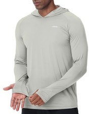 Men's UPF 50 UV Sun Hoodie Long Sleeve Quick Dry Thumb Hole Fishing Running