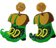 St. Patrick'S Day Earrings for Women Funny Green Hat Dangle Earrings