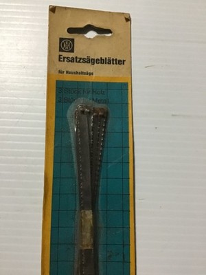 Ersatzsageblatter Hack Saw Blades, 3 Wood/3 Metal, New Unused Package, Very Rare