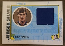 2009-10 ITG 1972 THE YEAR IN HOCKEY GAME USED JERSEY SILVER #M25 RICK MARTIN