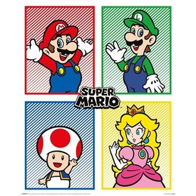 Poster SUPER MARIO - 4 Charaters 40x50cm NEU z585