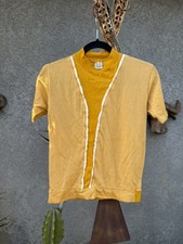 Vintage 50s 60s Campus Rockabilly Mod Cotton Knit Short Sleeve Shirt Size S