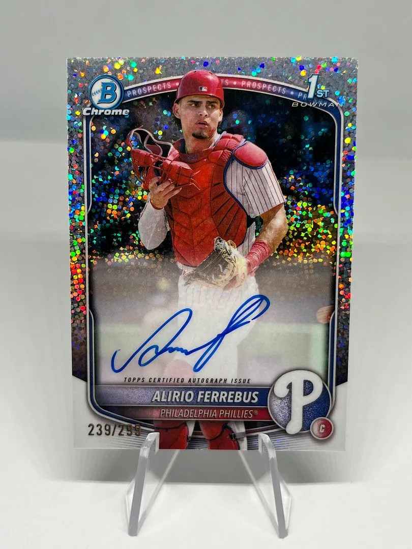 Alirio Ferrebus 2025 Bowman Chrome Speckle Auto /299 Card #CPA-AF Phillies