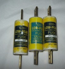 Lot of 3 Cooper Bussman LPJ-100SP Low Peak Dual Element Time Delay Fuses Tested