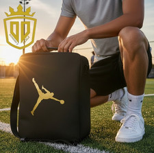 Nike Jordan Shoe Box Bag Black Gold Ventilated Lightweight Travel Carry On Case
