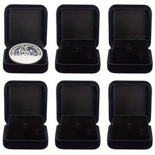 6pcs Black Velvet Challenge Coin Presentation Display Box 40mm Single Coin