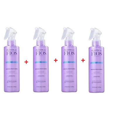 4x Cadiveu Plastica dos Fios Liso Magico Gradual Smooth Serum Treatment 215ml