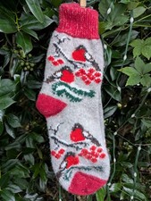 Women's socks, Wool 100 , warm, print Birds , Size 10.NEW