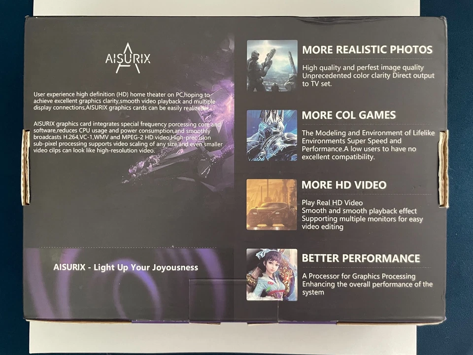 AISURIX RX 580 Graphics Card 2048SP 8GB GDDR5 256 Bit Pc Gaming Video Card NEW - Image 2 of 3