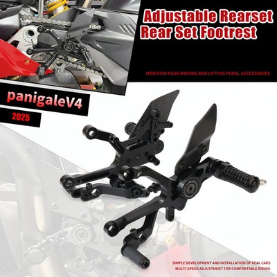 Motorcycle Carbon Fiber Adjustable Footrests Rear For  Panigale V4/S 2025