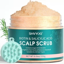 Scalp Scrub, Biotin 2-in-1 Exfoliator Scrub Clarifying Detox Shampoo... 