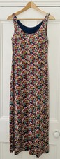 Liberty X Uniqlo Women’s Multi Floral Sleeveless Jersey Maxi Bra Dress M UK 12