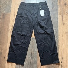 Everlane Organic Cotton Blend Relaxed Trouser Pants Women's Size 8 in Black NWT!