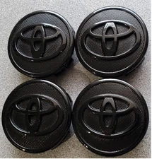 4x TOYOTA WHEEL RIM RIMS CENTER HUB CAP CAPS GLOSS BLACK LOGO 57MM PRIUS COROLLA